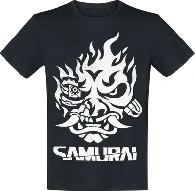 Produktbild von Cyberpunk T-Shirt Herren Samurai White - Bandmerch schwarz L