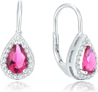 Immagine prodotto di Orecchini in argento con zirconi rosa AGUC2227