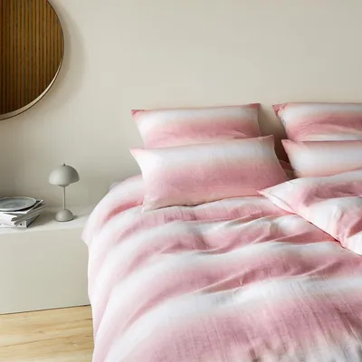 Produktbild von elegante Halbleinen-Kissenbezug einzeln Layer Farbe Wassermelone Größe 40x80