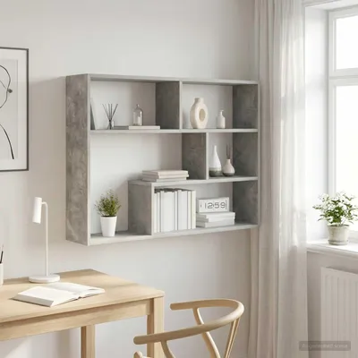 Produktbild von Maison Exclusive - Wandregal Wandhalterung Betongrau 95 x 20 x 69,5 cm