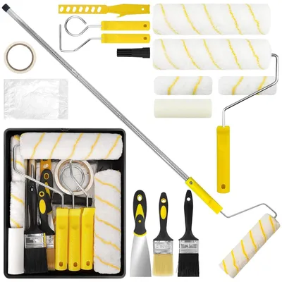 Immagine prodotto di Solidchoice - Set di 18 rulli per pittura con manico telescopico, ideale per pareti e soffitti