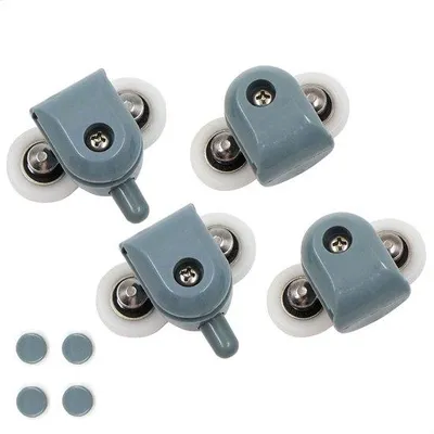 Produktbild von Geluidslose Schuifdeurrollen mit doppelten Rädern, 25 mm Durchmesser, geschlossen für Glasdeuren, einfache Montage, schiebbar, slijtvast und langlebig.