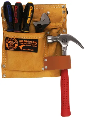 Kindergereedschaftsgürtel mit Werkzeugtasche, bunt, Leder