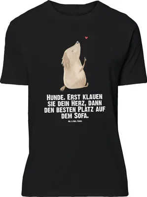 Produktbild von Mr. & Mrs. Panda Größe XL T-Shirt Hund Liebe - Schwarz - Geschenk, Shirt, Sprüche, Tshirt, mit Spruch, Hunde, Herz