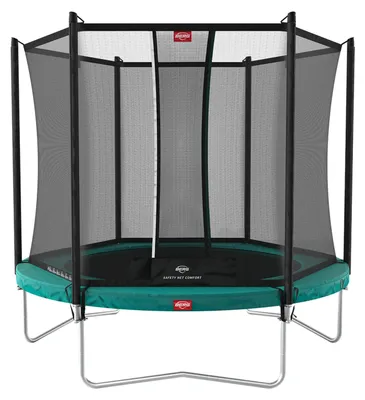 Produktbild von BERG Trampolin Favorit Regular 330 + Sicherheitsnetz Comfort Stahlrahmen Grün