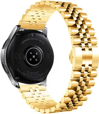 Produktbild von Strap-it Stahlarmband Jubilee - Kompatibel mit Samsung Galaxy Watch Armband 42mm Ersatzarmband Edelstahl - Faltschließe - Hochwertiges Material - für Smartwatch 20mm Armband Gold