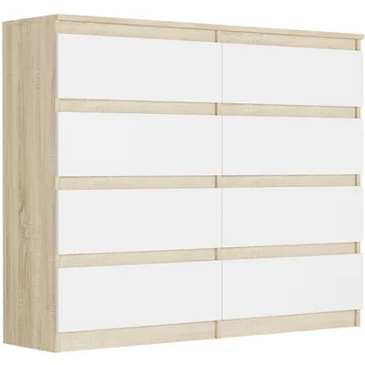 Obrázok produktu pre Komoda 120 cm, 8 zásuviek, skriňa FRAMIRE R-120-S8, mix sonoma