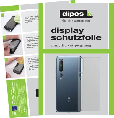 Produktbild von 2x Schutzfolie für Xiaomi Mi 10 Rückseite matt Displayschutzfolie Folie Display Schutz dipos