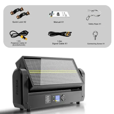 Produktbild von LED-Stroboskop - DMX-Bühnenscheinwerfer - 200 W - 864 LEDs - 100–240 V - EU-Stecker - Für DJ und Bühne