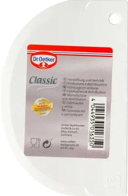 Produktbild von Dr. Oetker Teigschaberkarte, Teigspachtel aus Kunststoff, hochwertiger Teigschneider, Schaber zum Glattstreichen von Teig - flexibles Material (Maße ca.: 12 cm x 7,5 cm), Menge: 1 Stück