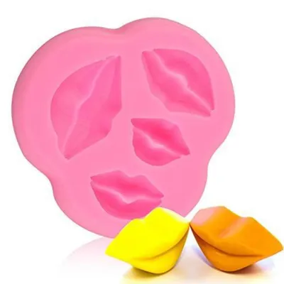 Produktbild von Silikon Backform Lippenform für Schokolade & Süßigkeiten, Rosa