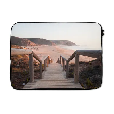 Produktbild von MuchoWow® Laptop Hülle 14 ZollTreppe zum Strand Laptoptasche - Laptoptasche - Stoßsicher - Schutzhaube