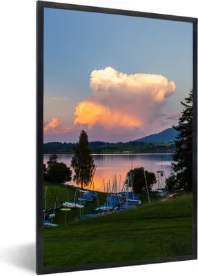 Produktbild von MuchoWow® Gerahmtes Poster Schweizer Landschaft in Alpennähe 60x90 cm - Poster mit Schwarzem Bilderrahmen Wandposter Rahmen Foto Bilder - Kunst