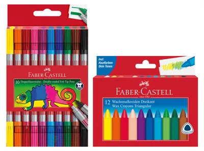 Productafbeelding van Faber-Castell 205032 - Schoolset met een etui met 12 waxstiften en een etui met 10 potloden