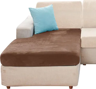 Produktbild von Elastischer Velours-Bezug für Liege, Sofa und Ecksofa in Braun Schonbezug