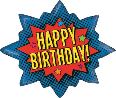 Produktbild von Shape Folienballon "Happy Birthday Superheld" | 81 cm
