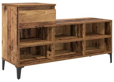 Obrázek produktu pro vidaXL Botník s policí z regenerovaného dřeva 102 x 36 x 60 cm materiál na bázi dřeva