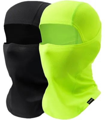 Obrázok produktu pre Športová kukla, priedušná, s UV ochranou, unisex, čierna a fluorescenčná zelená