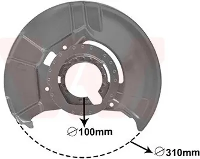 Produktbild von VAN WEZEL Spritzblech Bremsscheibe für BMW 3 Limousine (E36) Vorne Links 0640371 Ankerblech