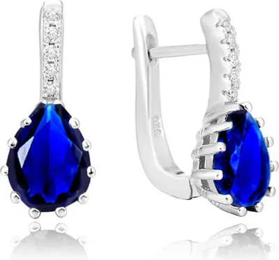 Immagine prodotto di Orecchini in argento con cristallo blu AGU1197