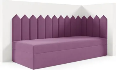 Produktbild von LIKMA Kinderbett 100x200 cm Violett Bett mit Bettkasten Jugendbett Polsterbett Kopfteil Velvet Stoff