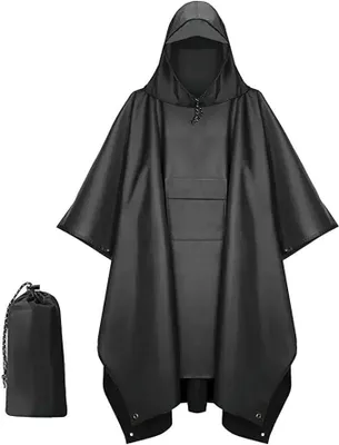 Immagine prodotto di Omgoods - Impermeabile per pioggia, realizzato in tessuto Oxford 210T - Giacca antipioggia 3-in-1 - Impermeabile da uomo, ideale per bicicletta/trekking - Include sacchetto portaoggetti - Dimensioni: 220 cm x 145 cm
