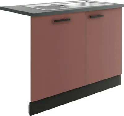 Produktbild von Optifit Spülenschrank inkl Spüle Geschirrspülerblende für vollintegrierte Geschirrspüler Nizza407 BxTxH 110 x 60 x 84,8
