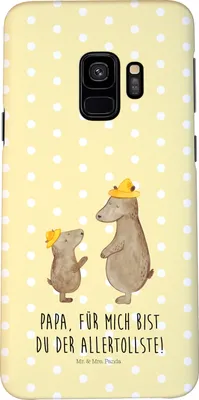 Produktbild von Mr. & Mrs. Panda Samsung Galaxy S9 Handyhülle Bären mit Hut - Gelb Pastell - Geschenk, Hülle, Muttertag, Cover, Smartphone, Kinder, Handy Schutzhülle, Familie, Vatertag