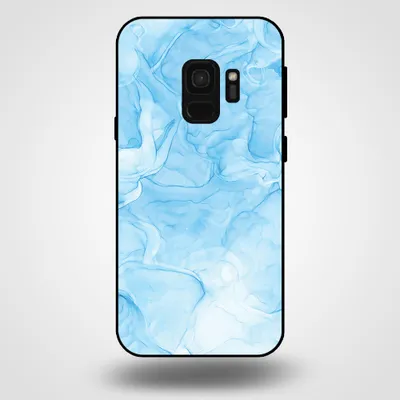 Image de Smartphonica Coque de téléphone pour Samsung Galaxy S9 avec impression marbre - Coque arrière TPU design marbre - Bleu clair