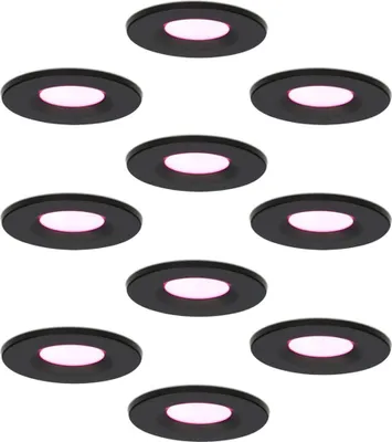 Produktbild von hoftronicsmart LED Einbaustrahler 6W 450lm RGBWW IP65 Schwarz 10er Set