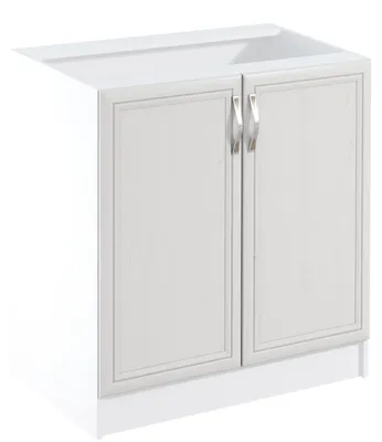 Produktbild von Unterschrank SILVARA mit zwei Türen – Breite 80 cm, Kiefernholz/Weiß