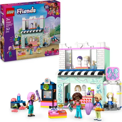 Produktbild von LEGO Friends Friseursalon, Bau- und Spielset für kreative Rollenspiele, Bauspielzeug, Geschenk für Mädchen ab 7 Jahren, 3 Minifiguren der Charaktere für Rollenspiele 42662