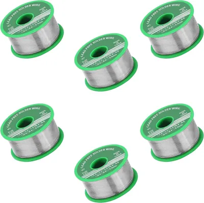Produktbild von 6 Stücke Lötzinn 0.8mm, Lötzinn Bleifrei mit Kolophonium kern, Lötzinn mit Flussmittel 20g, Solder Wire, Lötdraht für die Reparatur und den Heimwerker von Elektronischen Elektrischen Lötkomponenten