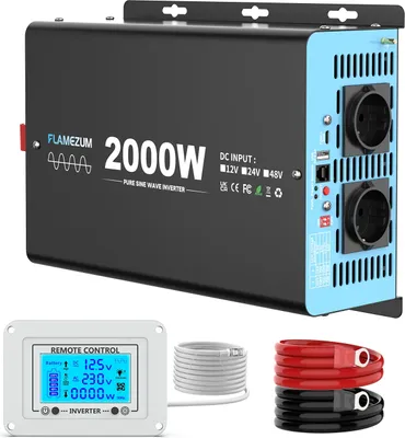 Produktbild von 2000W Reiner Sinuswellenwechselrichter, 4000W Spitzenleistung, 90% Effizienz, 12V 2000W 50HZ EU