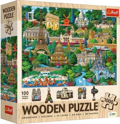 Zdjęcie produktu dla Trefl Puzzle drewniane 1000 el. Francja, znane miejsca