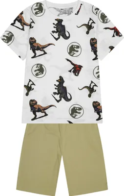 Produktbild von Jurassic World All Over Schlafanzug Pyjama-Set Shorty , Größe:146-152