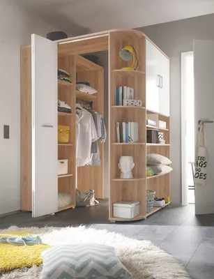 Produktbild von Begehbarer Eckschrank Corner Sonoma Eiche Weiß