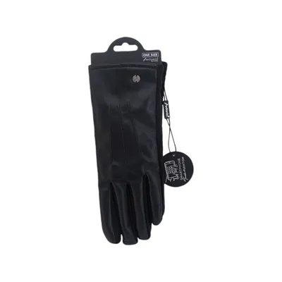Produktbild von Gefütterte Winter Damen Handschuhe » Kunstleder PolyurethanNappa » Fingerhandschuhe Teddy Fell | Touchfunktion [Schwarz]