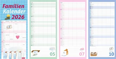 Image de TIMES&MORE 21573 Planning familial - 21 x 45 cm, 5 colonnes