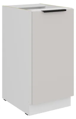 Produktbild von Küchen Unterschrank 40 cm COMO Kaschmir beige matt + Weiß matt Küche Küchenzeile Küchenblock Einbauküche