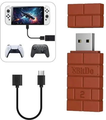 Productafbeelding van Draadloze USB Adapter voor Bluetooth Controllers - Compatibel met Nintendo Switch, Xbox, PS5 en PC