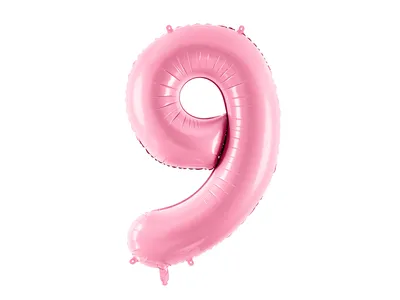 Zdjęcie produktu dla Balon foliowy Cyfra 9, 86cm, różowy