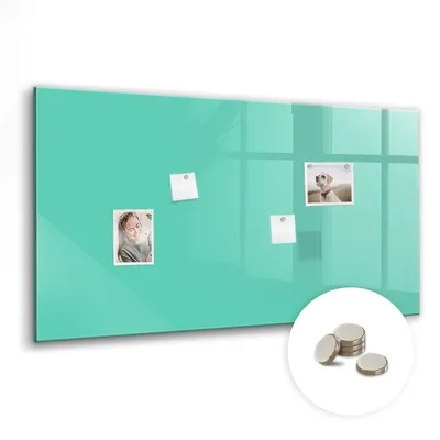 Produktbild von Dekorative Magnettafel 120x60 cm - Magnetwand - für Fotos, Karten und Notizen - Fotowand - Memoboard - Magnetpinnwand - Wanddekoration - Türkisfarben