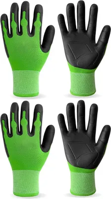 Produktbild von Gartenhandschuhe 2 Paar - TPE-beschichtete Arbeitshandschuhe - rutschfest - für Damen und Herren - Schutzhandschuhe für Gartenarbeit - Innen & Außen