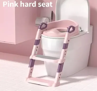 Produktbild von mormark Toilettentrainer, Kinder WC Sitz für Kleinkinder, Rosa, höhenverstellbar, klappbar, mit Treppe, Spritzschutz & Griffe, aus hochwertigem PP, TPR, Schwamm, PVC, 1 Stück, für Wirbelsäulenunterstützung & selbstständige Toilettenbenutzung