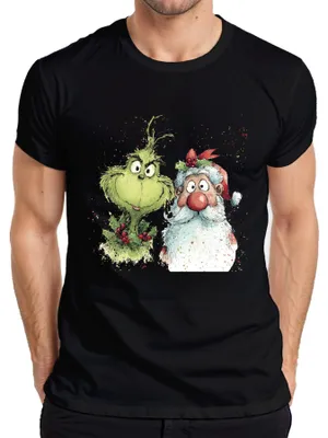 Immagine prodotto di Grinch Father Christmas divertente regalo di Natale T-shirt vintage da uomo, nero, XL