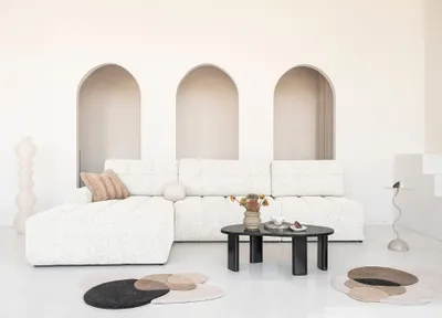 Produktbild von MIUFORM Lulu Ecksofa mit Bettfunktion und Bettkasten L-FORM LINKS – 338 x 184 cm - Beige- Sofa Schlafsofa Couch Modulsofa