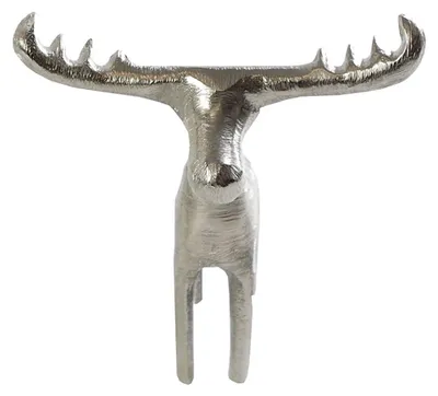 Produktbild von Elch aus Aluminium ca. 10 x 13 x 15 cm in Silber Weihnachts-Skulptur