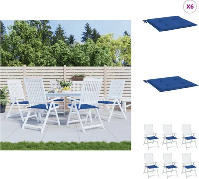 Produktbild von vidaXL Gartenstuhl-Kissen 6 Stk. Königsblau 50x50x3 cm Oxford-Gewebe -  Sitzpolster