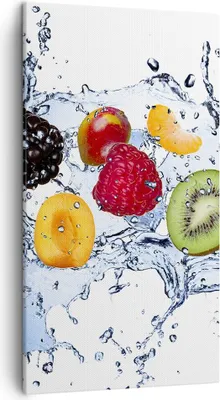 Produktbild von Bild auf Leinwand - Leinwandbild - Wasser Früchte frisch Essen - 45x80cm - Wand Bild - Wanddeko - Leinwanddruck - Bilder - Kunstdruck - Wanddekoration - Leinwand bilder - Wandkunst - PA45x80-2675